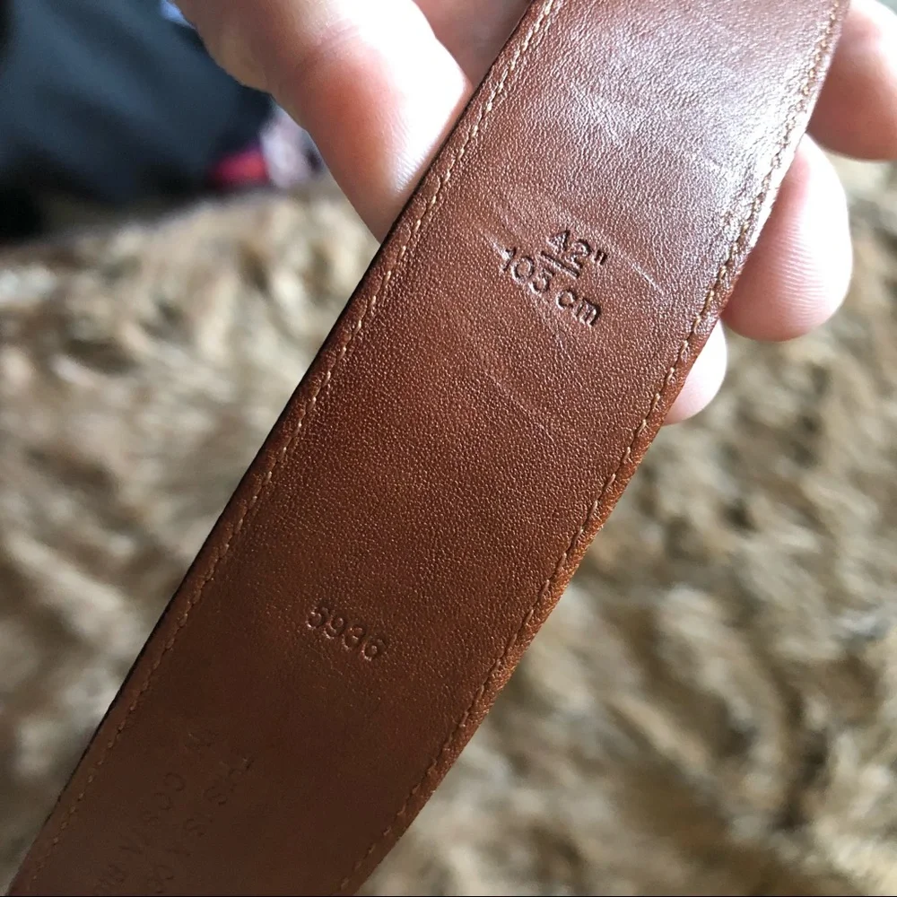 Coach reddish brown polished cowhide leather belt 42x105 cm